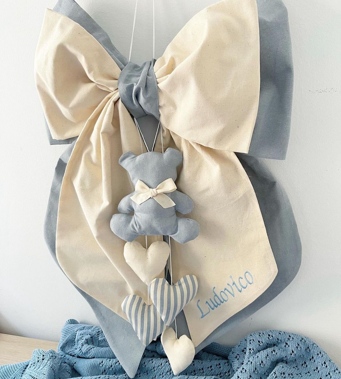 Fiocco nascita carta da zucchero e burro orsetto