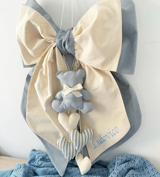 Fiocco nascita carta da zucchero e burro orsetto