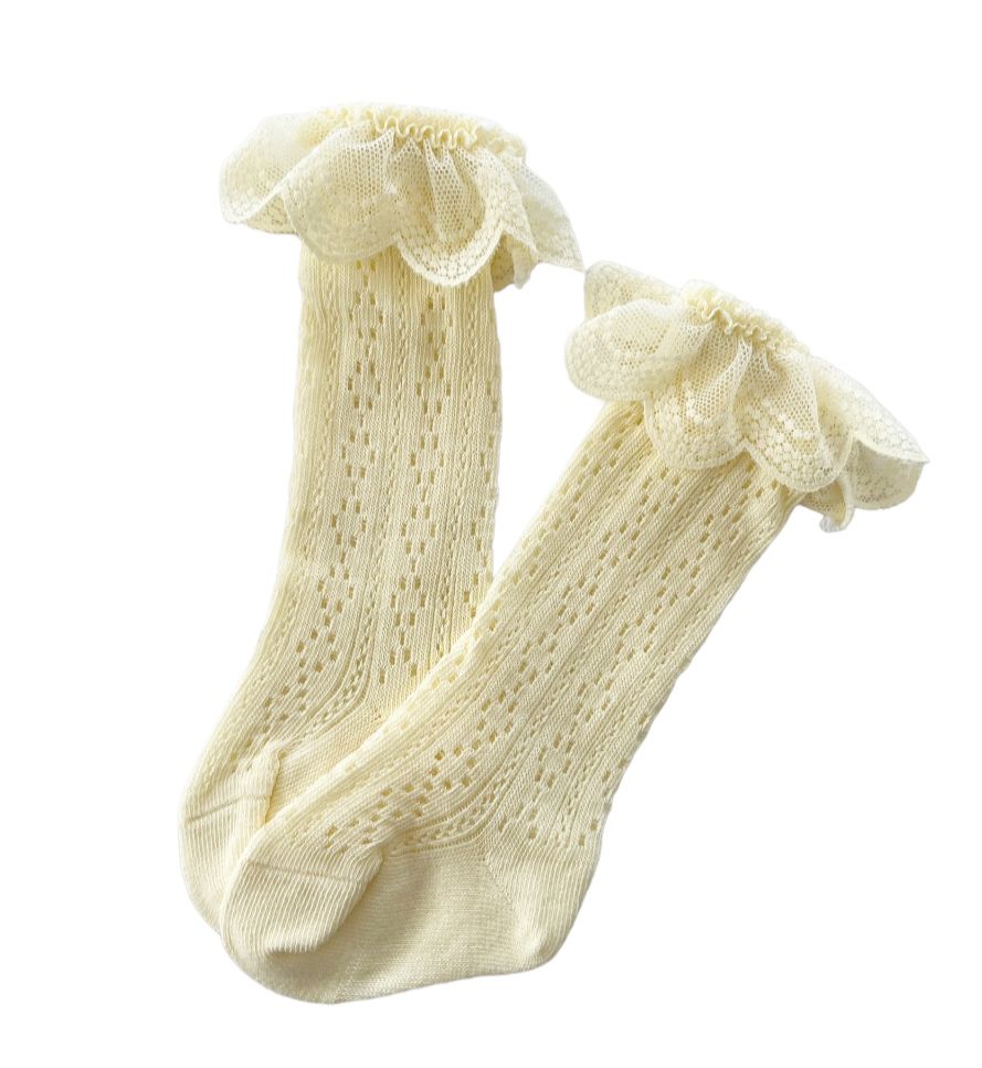 Calzini in filo di cotone fiorellino