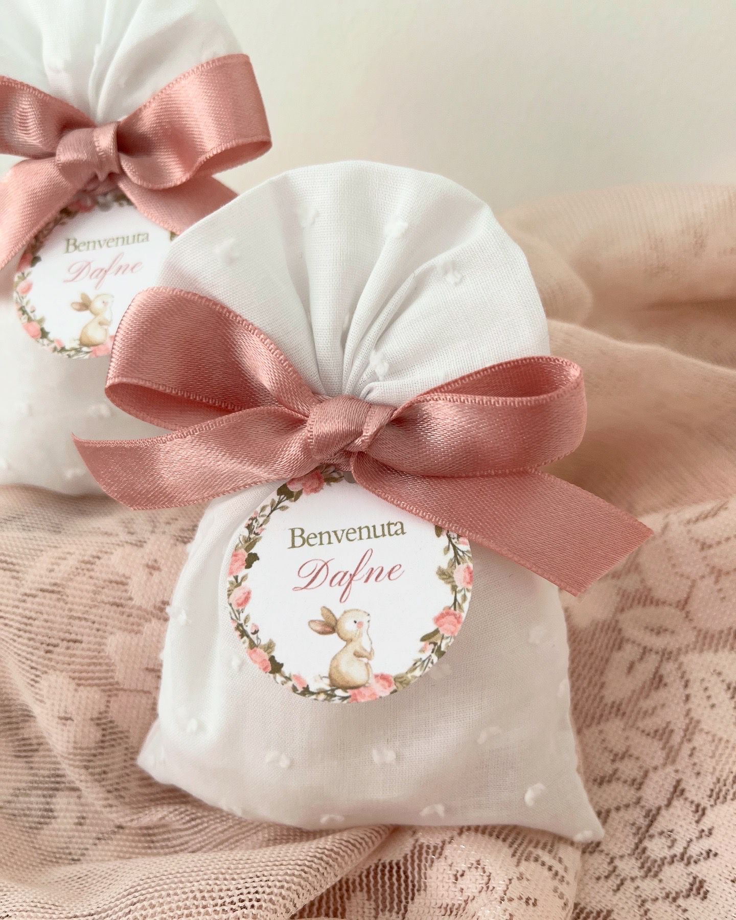 Sacchetti portaconfetti cotone plumetis