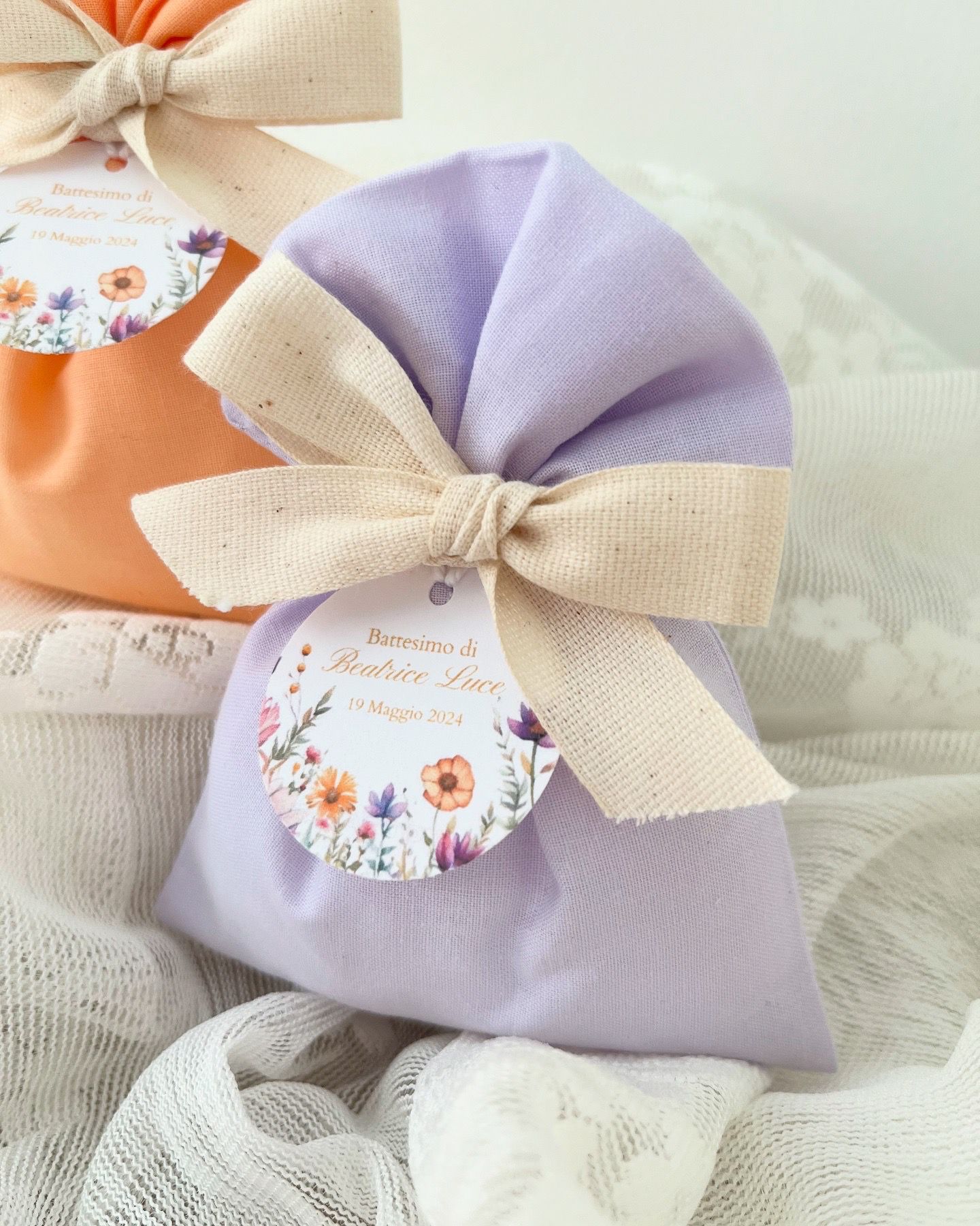 Sacchetti portaconfetti cotone multicolor