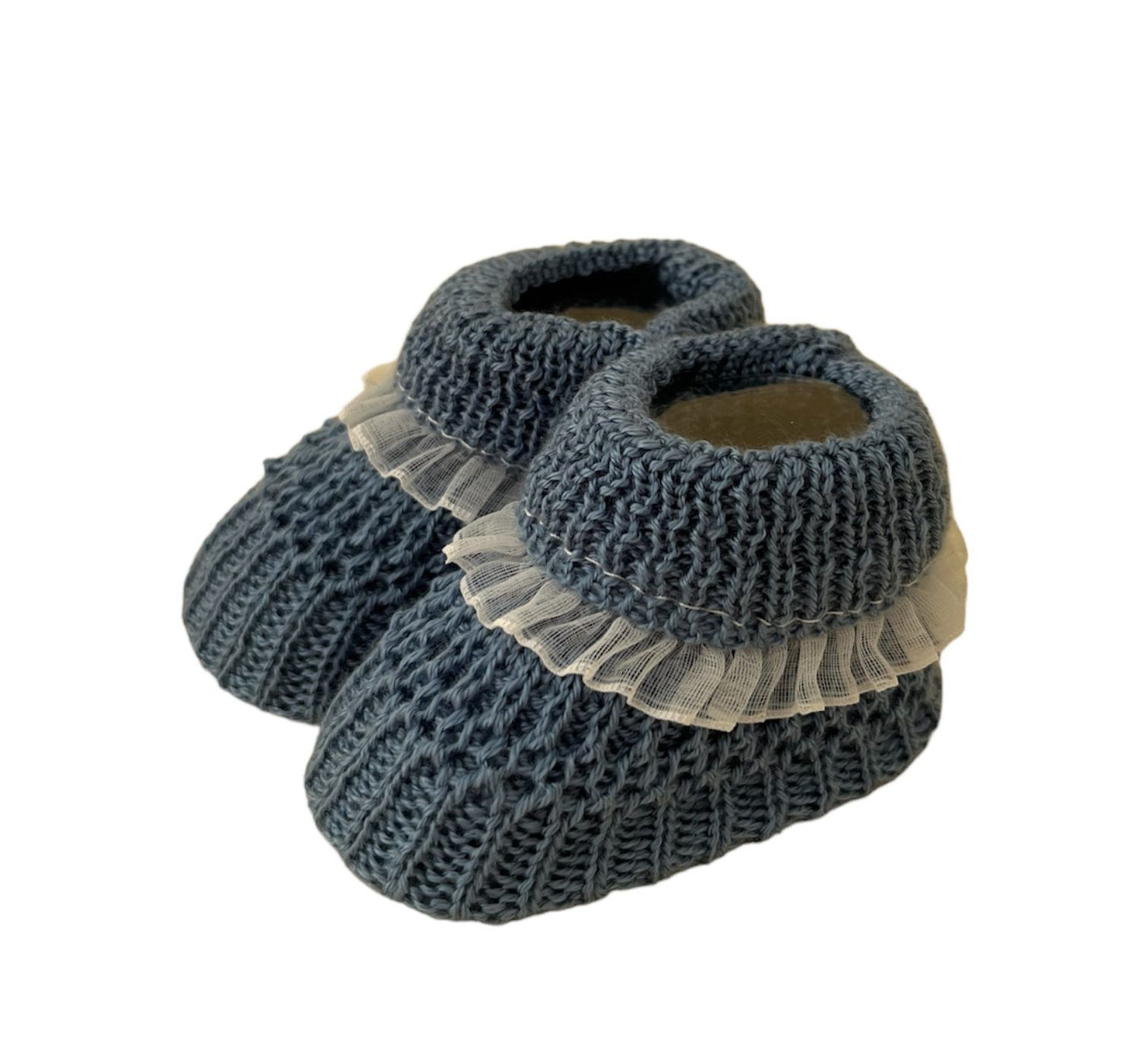 Scarpine in filo di cotone con volant