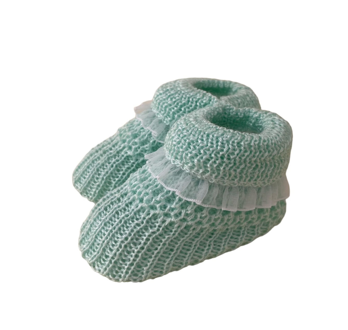 Scarpine in filo di cotone con volant