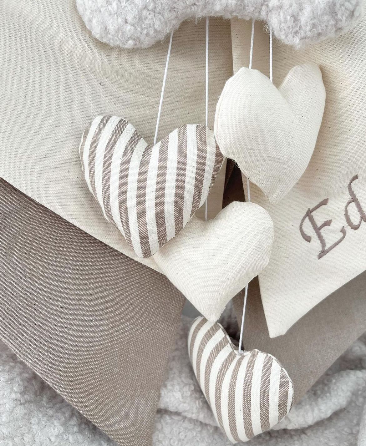 Fiocco nascita nocciola e burro teddy