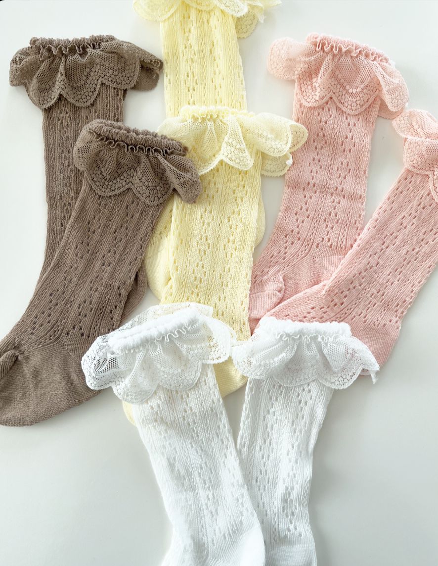 Calzini in filo di cotone fiorellino