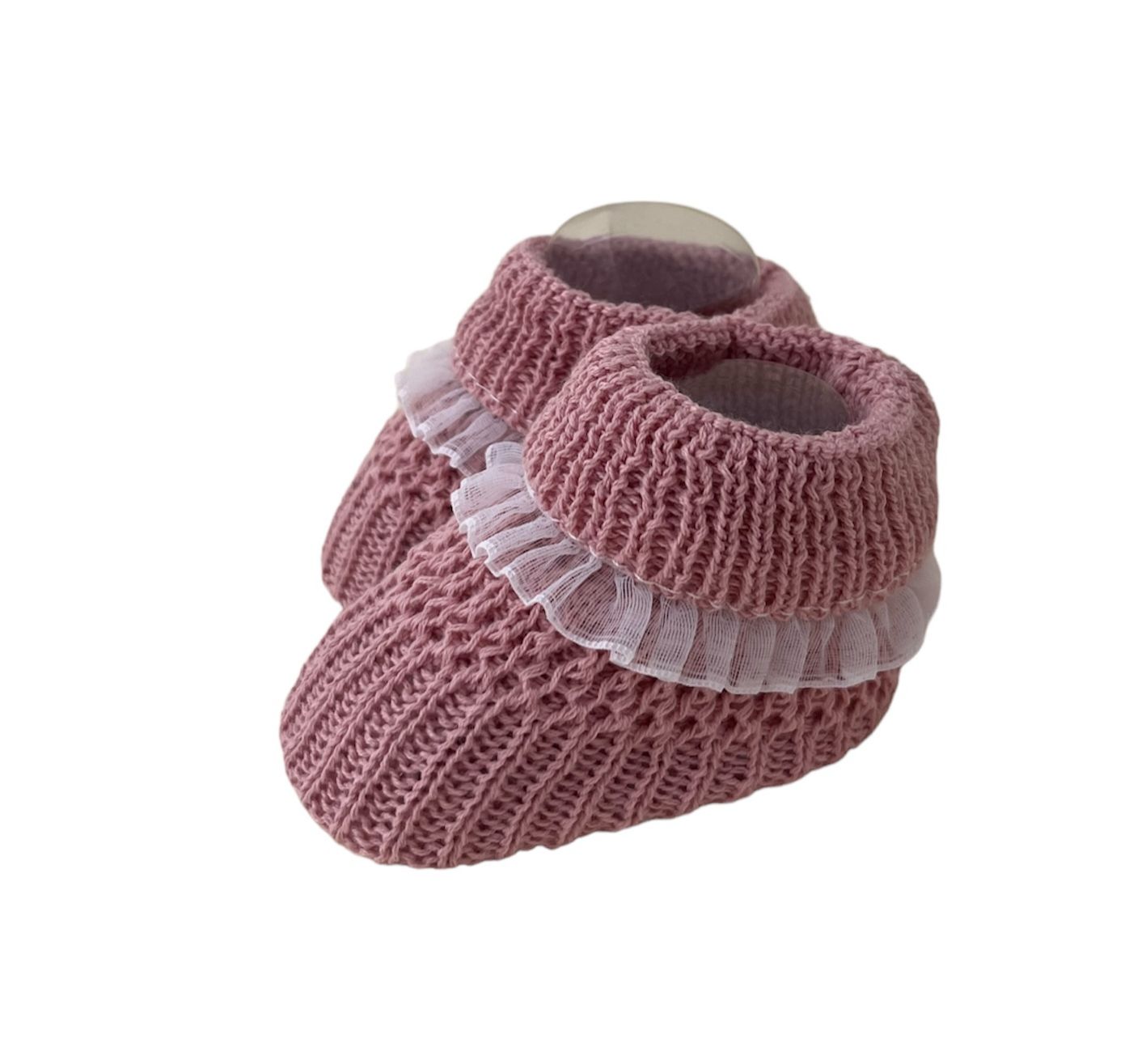 Scarpine in filo di cotone con volant