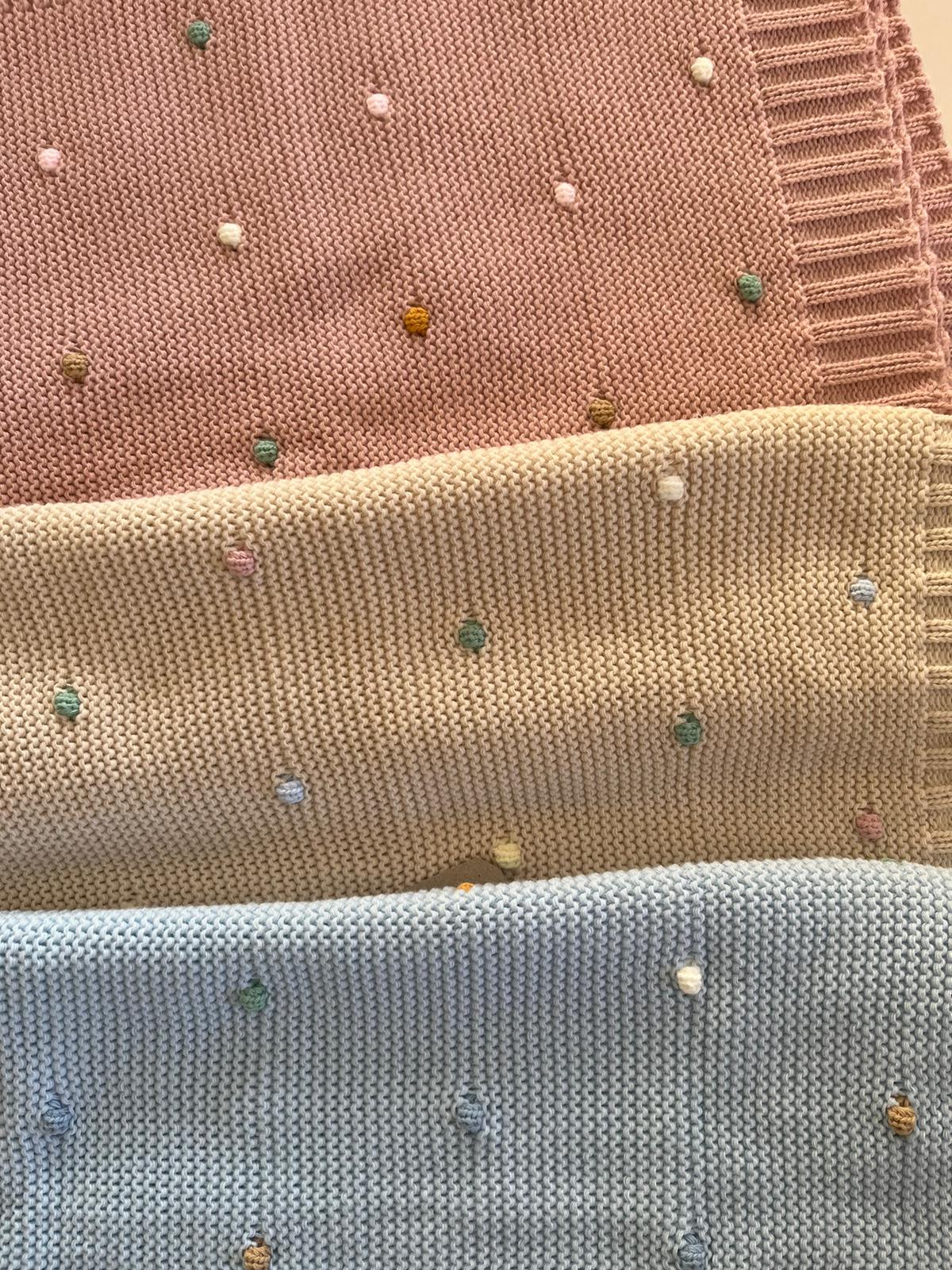 Copertina in maglia ponpon COLOR