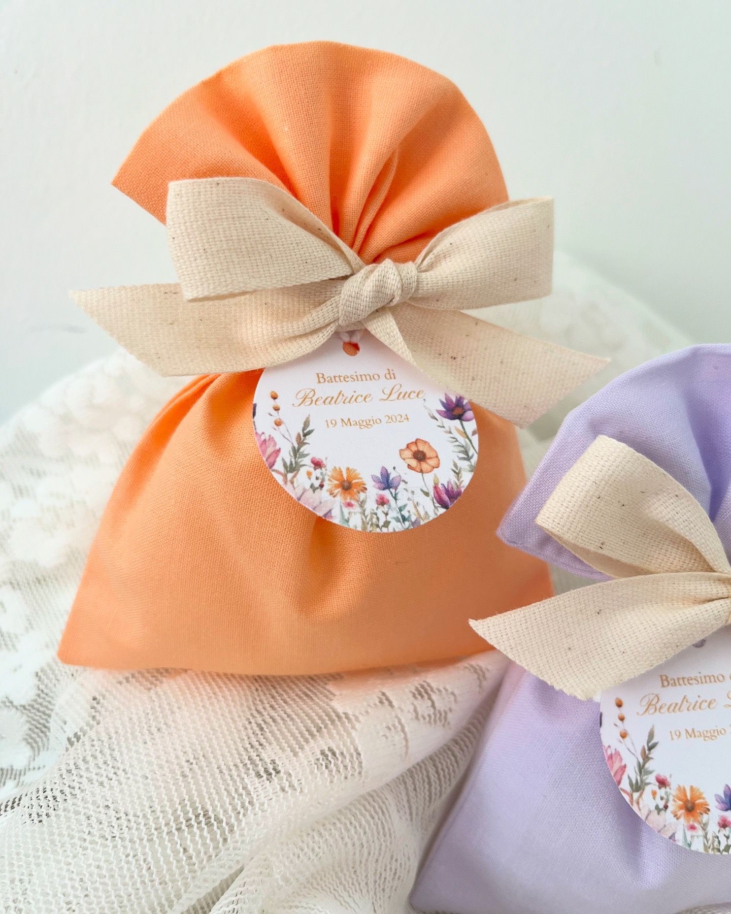 Sacchetti portaconfetti cotone multicolor