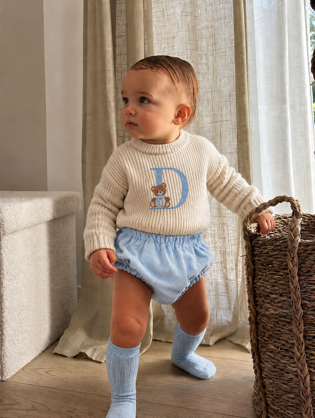 Culotte velluto azzurra