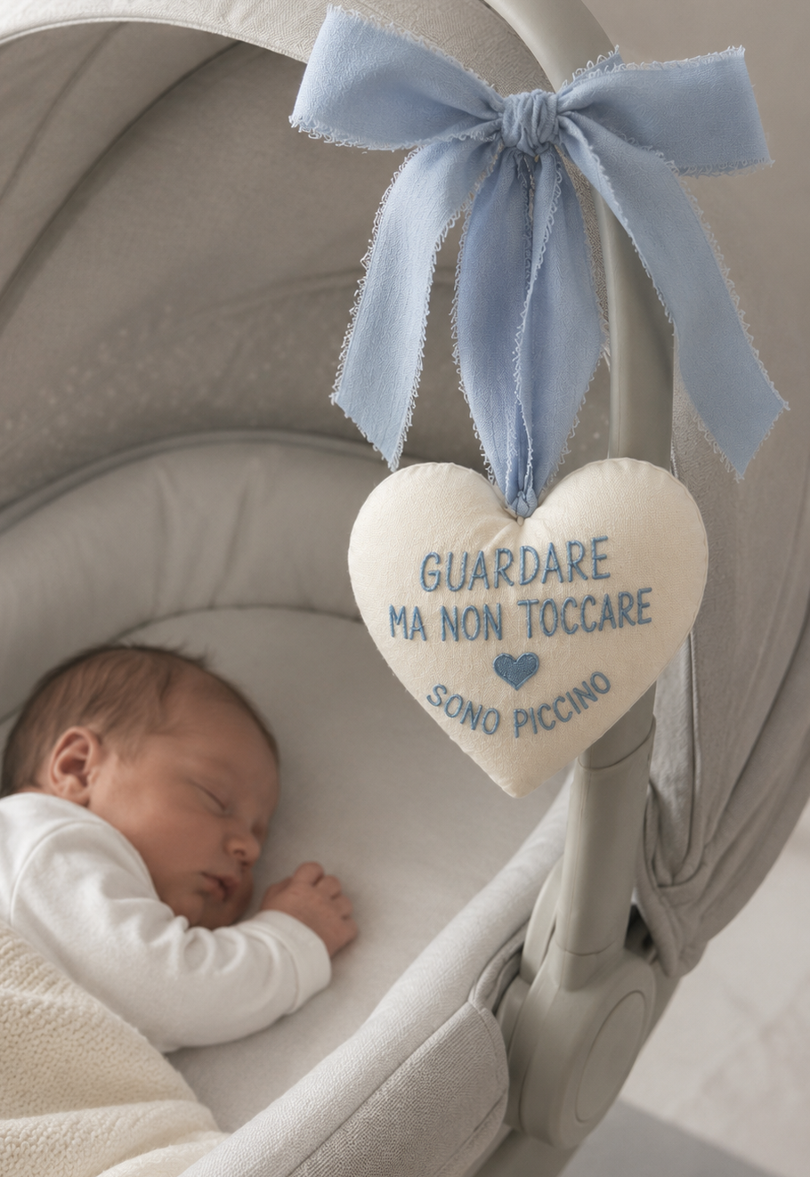 Cuore per culla “Guardare ma non toccare” per lui