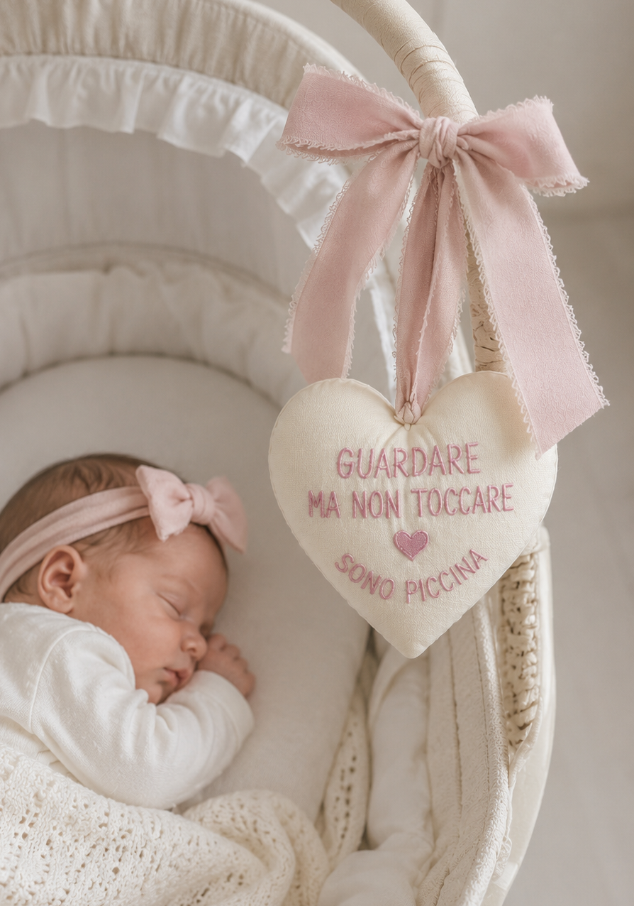Cuore per culla “Guardare ma non toccare” per lei