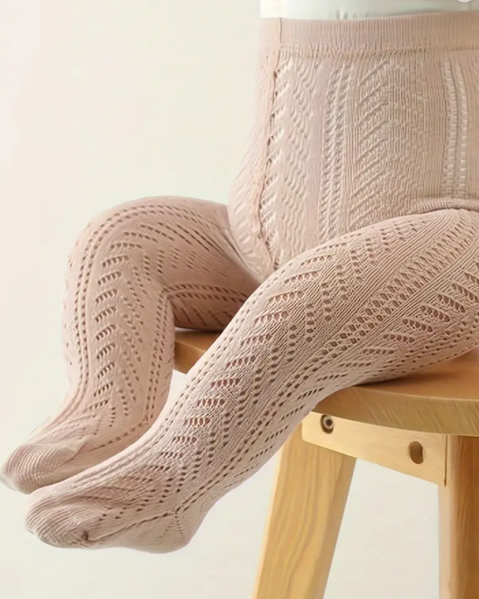 Collant traforati rosa