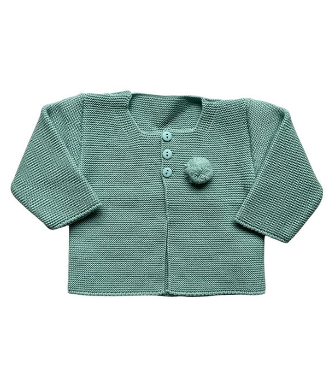 Cardigan Ponpon verde