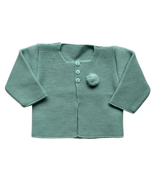 Cardigan Ponpon verde