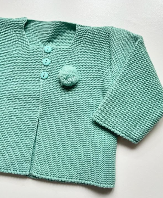 Cardigan Ponpon verde