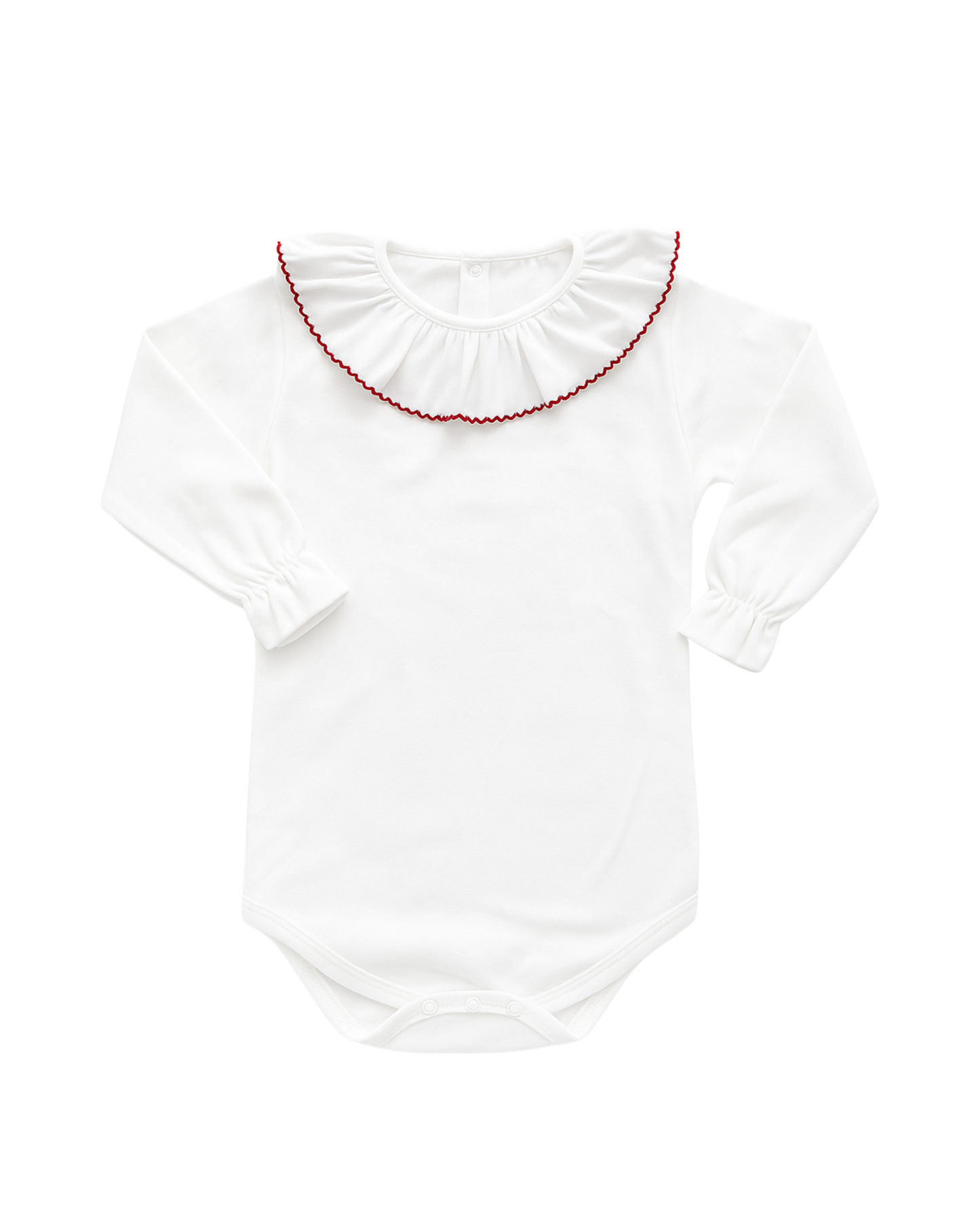 Body colletto volant rosso