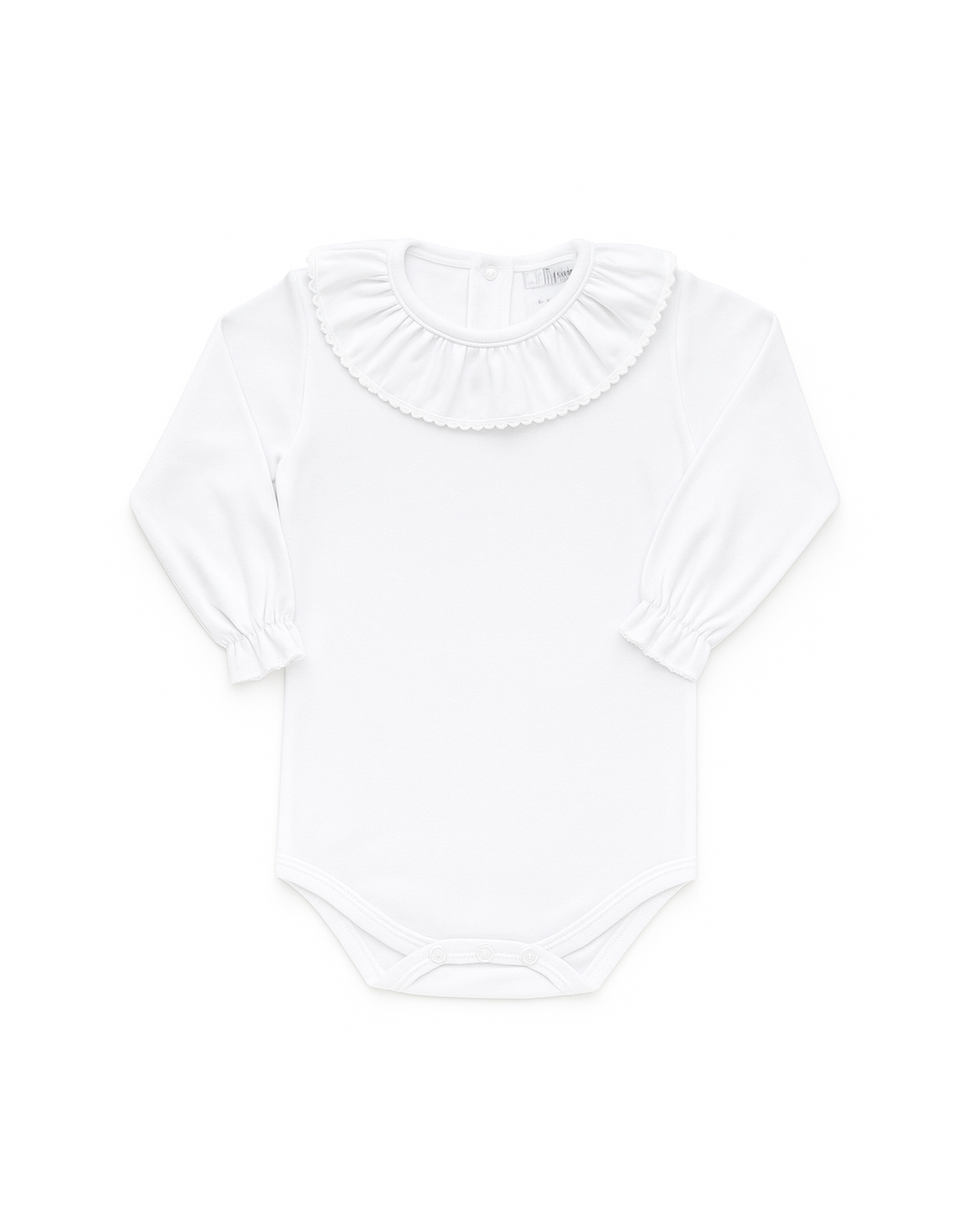 Body colletto volant bianco