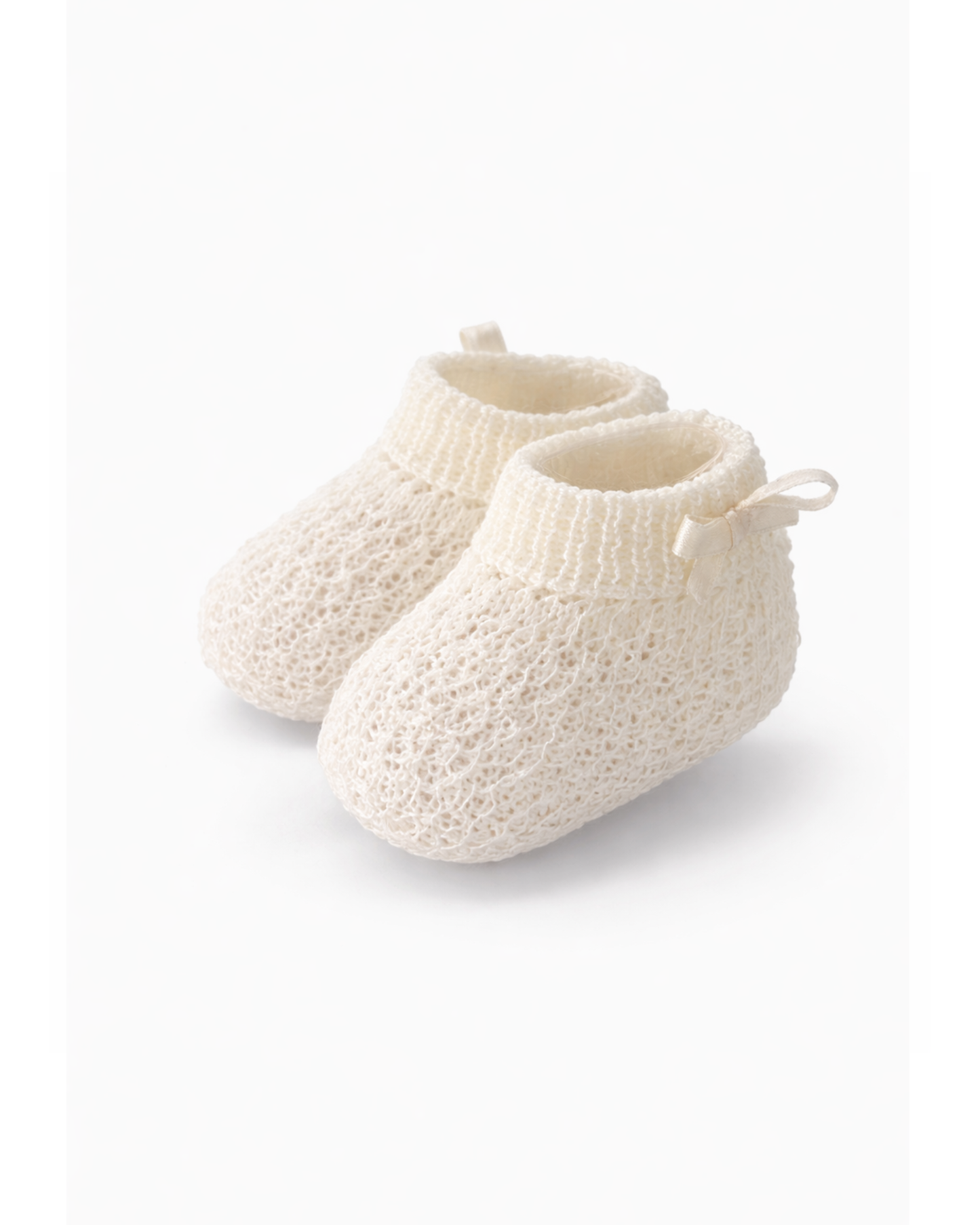 Scarpine nascita fiocchetto in filo di cotone estive