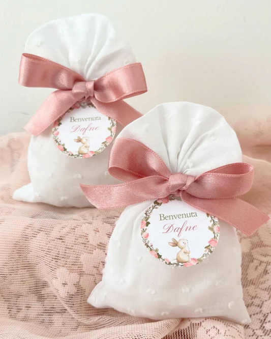 Sacchetti portaconfetti cotone plumetis