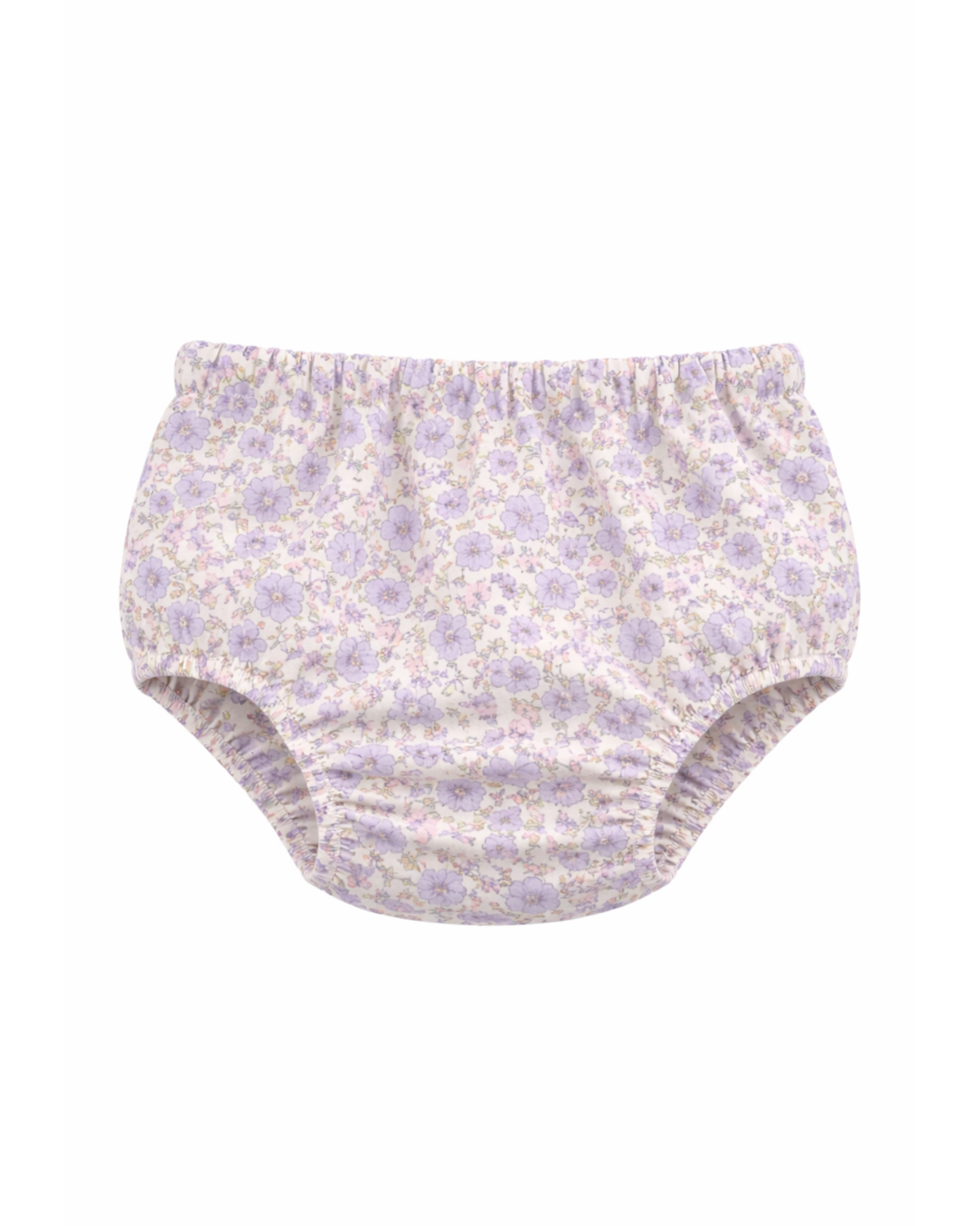 Culotte vichy puro cotone fiori lilla