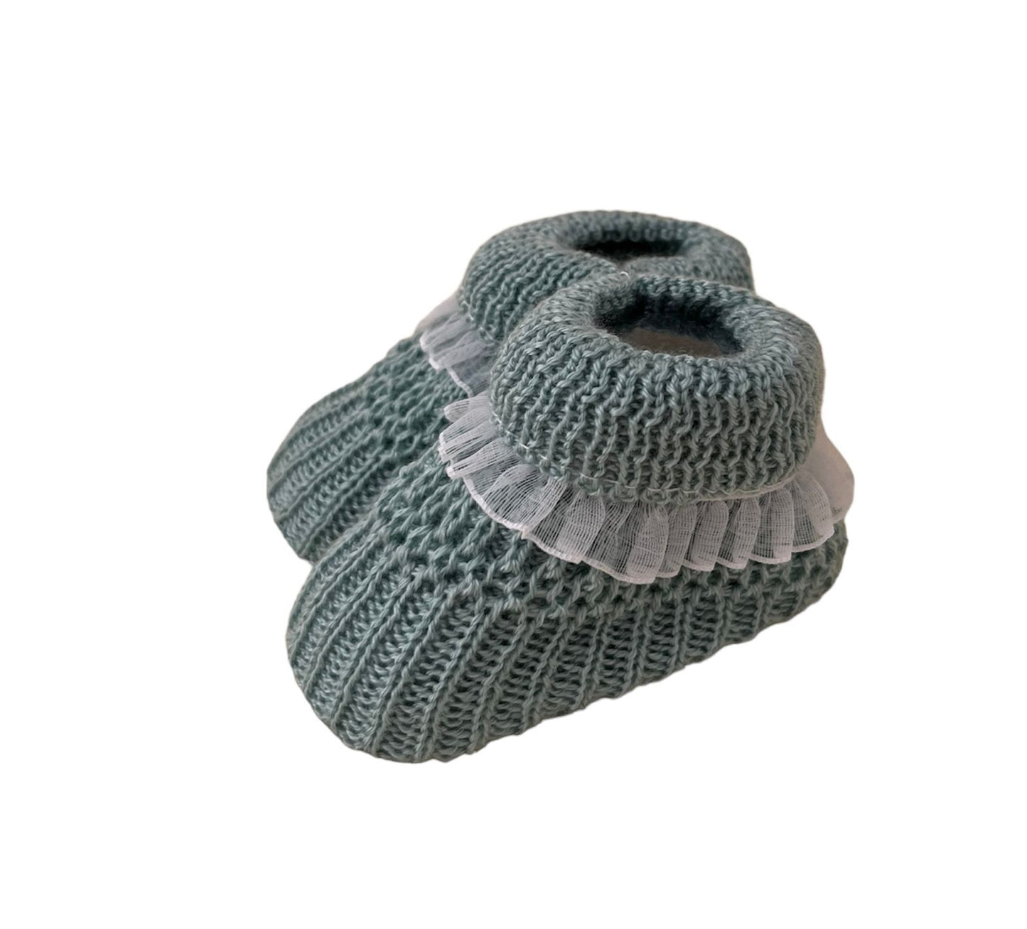 Scarpine in filo di cotone con volant