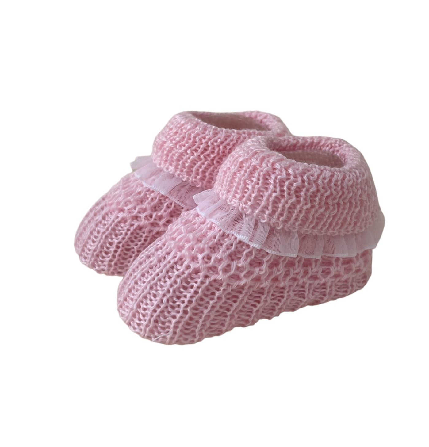 Scarpine in filo di cotone con volant