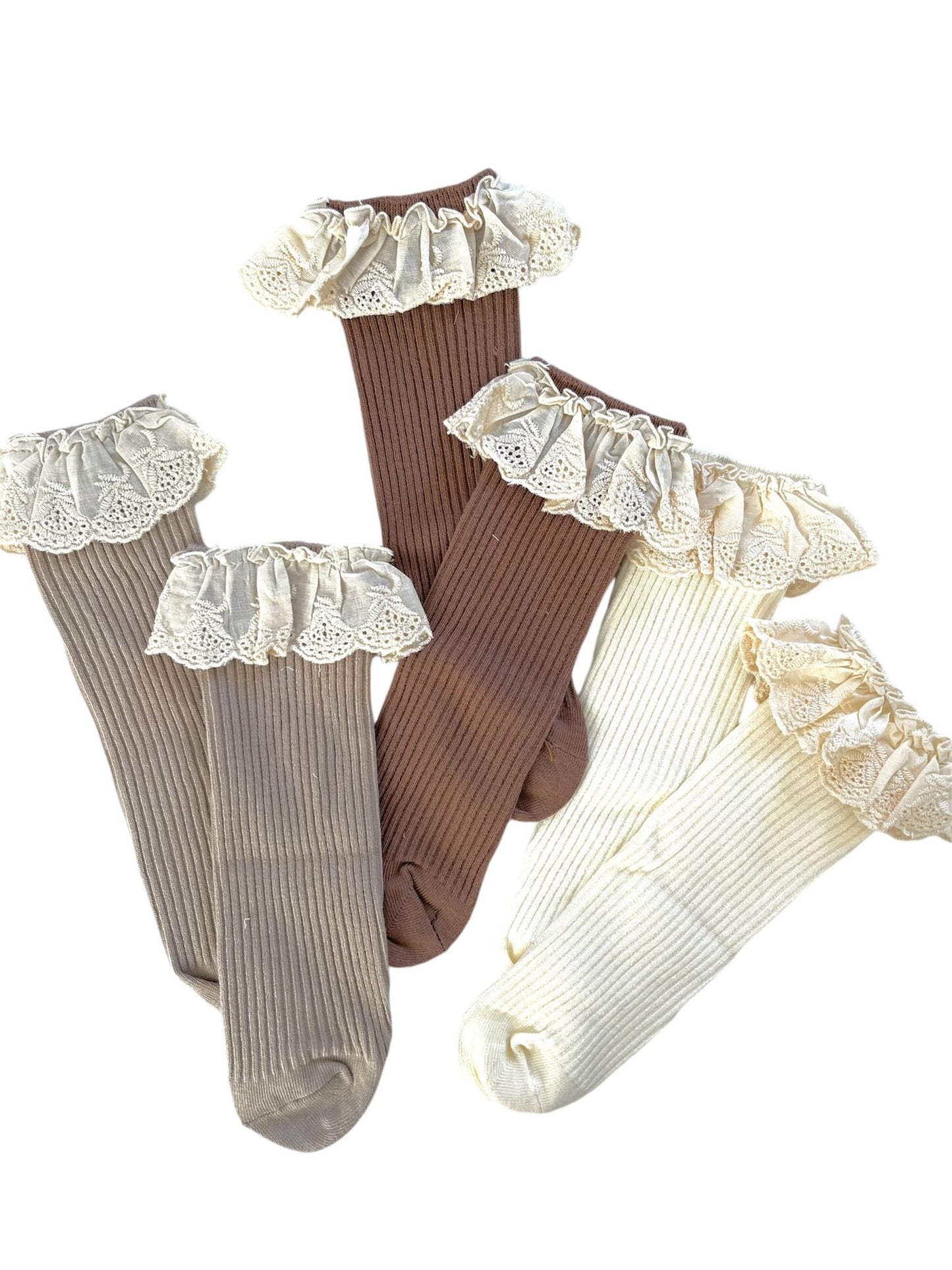 Calzini con bordino in sangallo