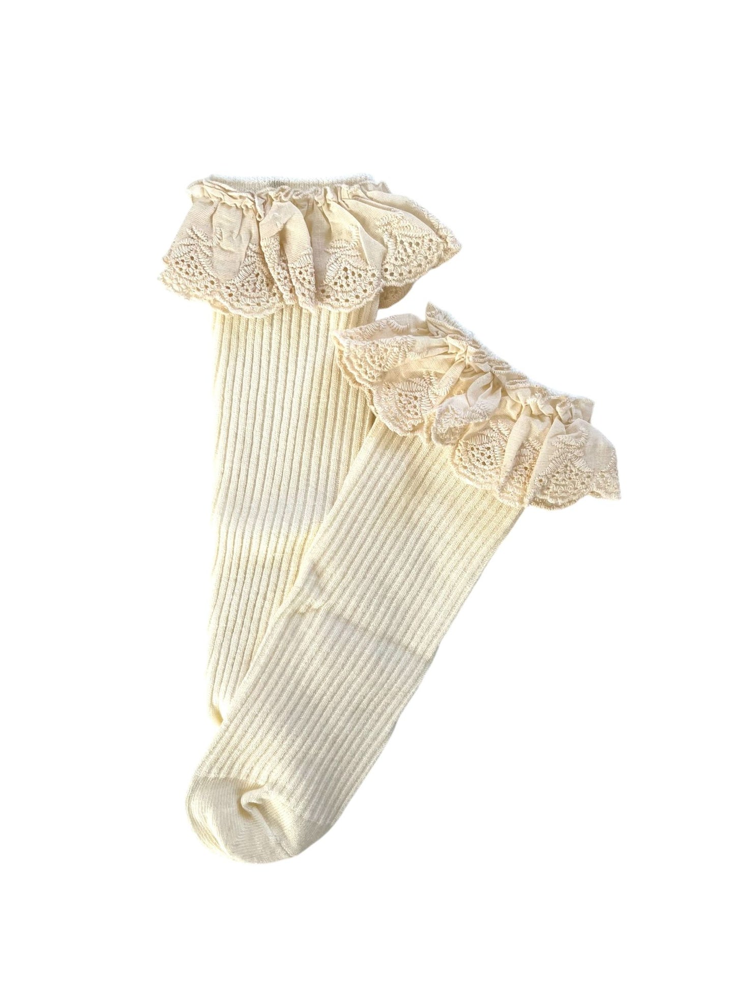 Calzini con bordino in sangallo