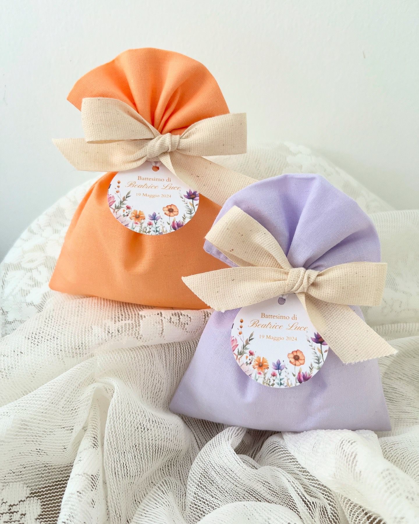 Sacchetti portaconfetti cotone multicolor