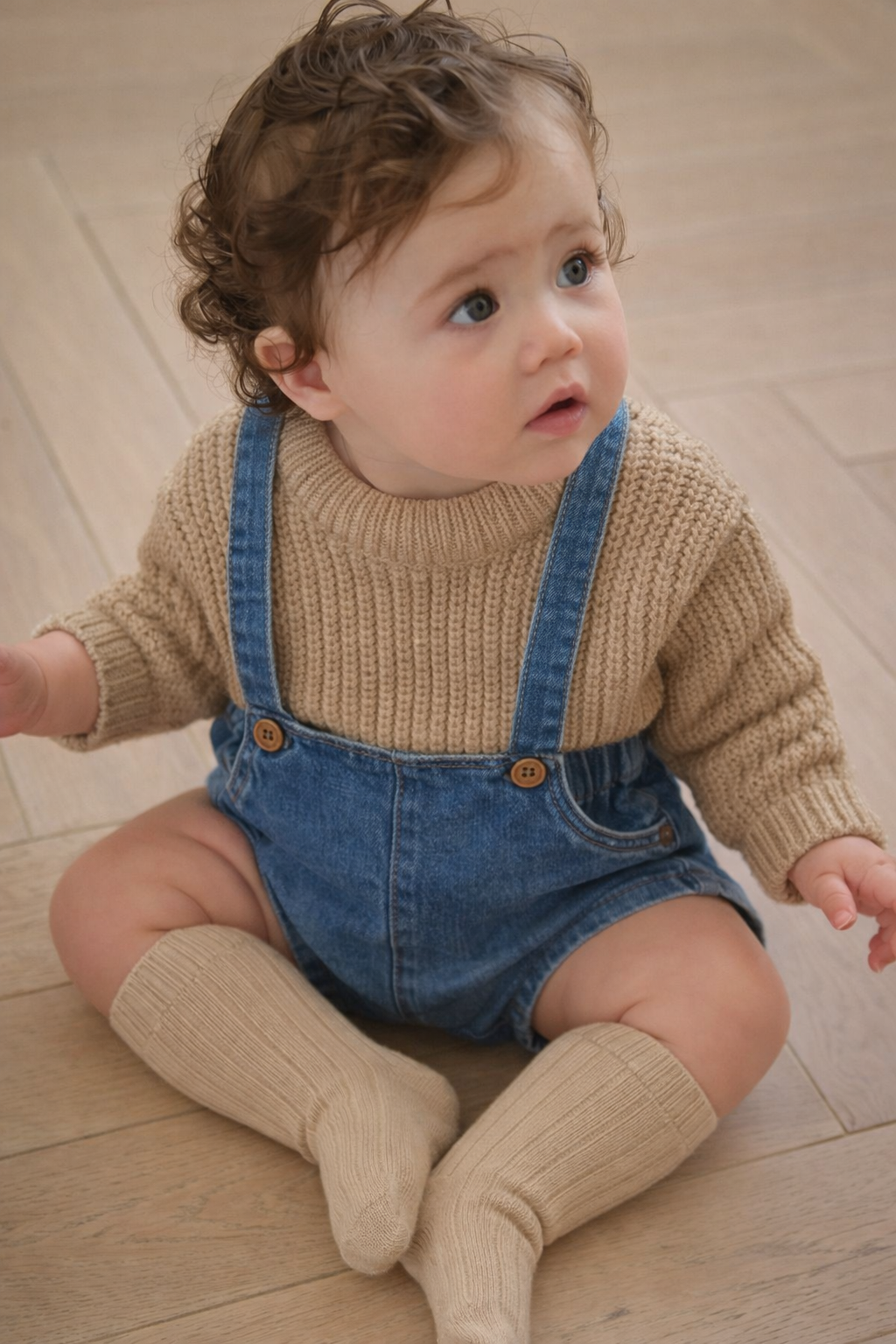 Pantaloncino denim salopette