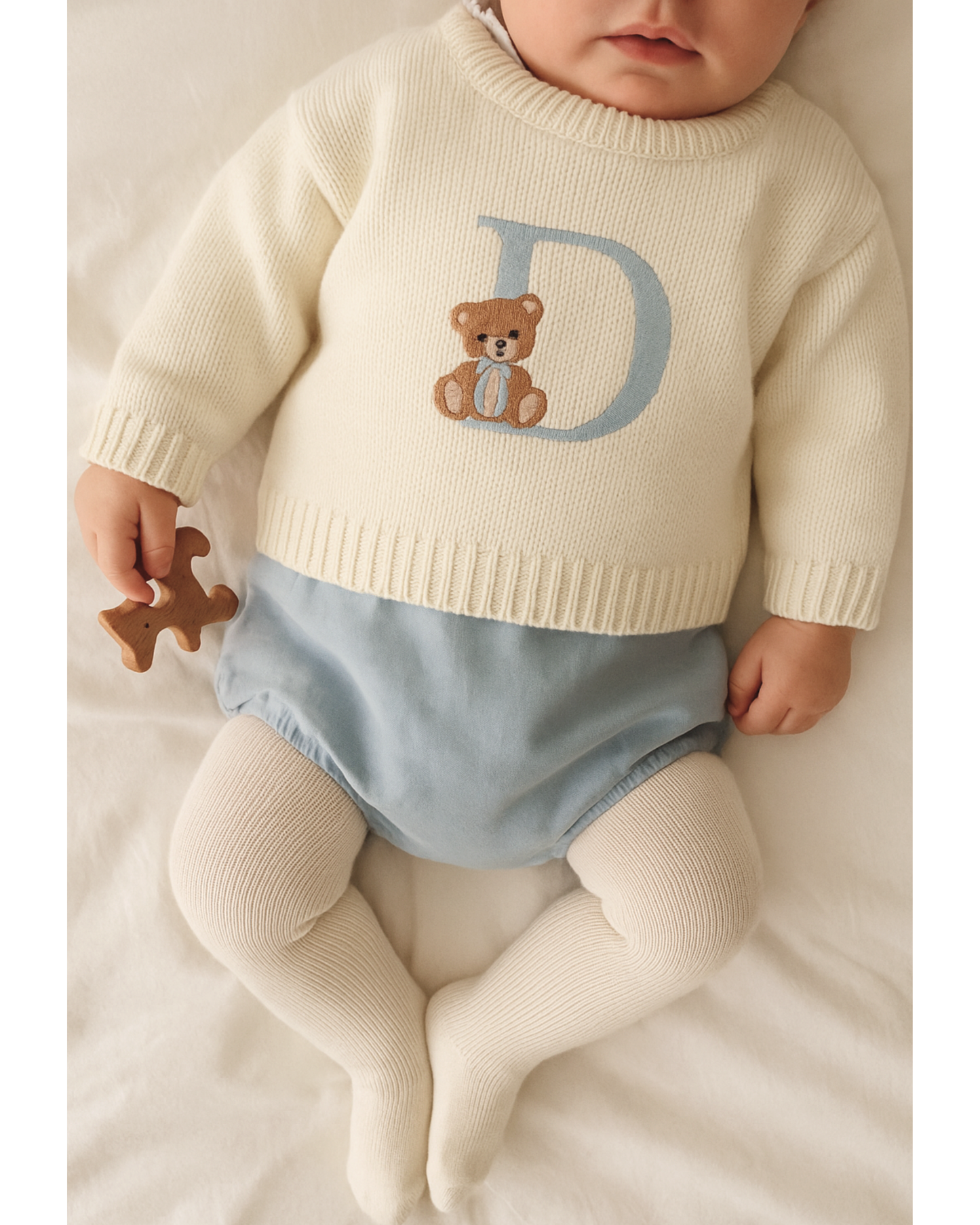 Maglioncino lettera teddy per lui