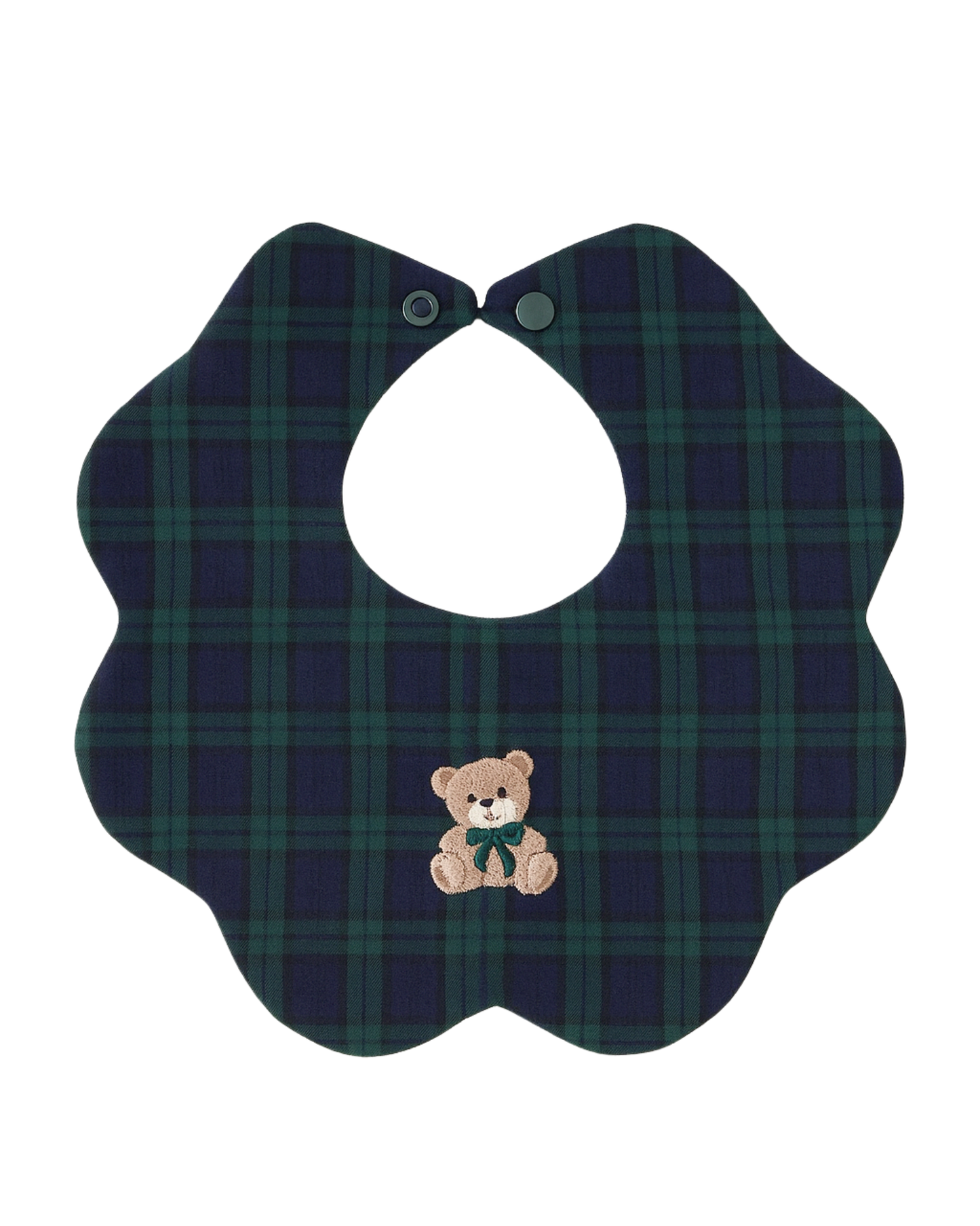 Bavaglino tartan teddy blu