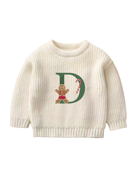 Maglioncino panna Pan di zenzero e lettera