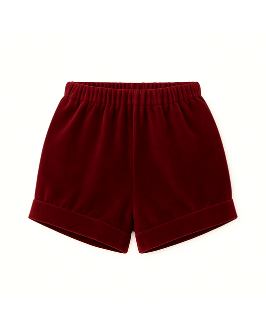 Pantaloncini bermuda velluto bordeaux