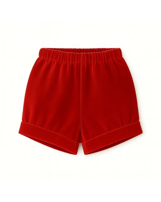 Pantaloncini bermuda velluto rosso