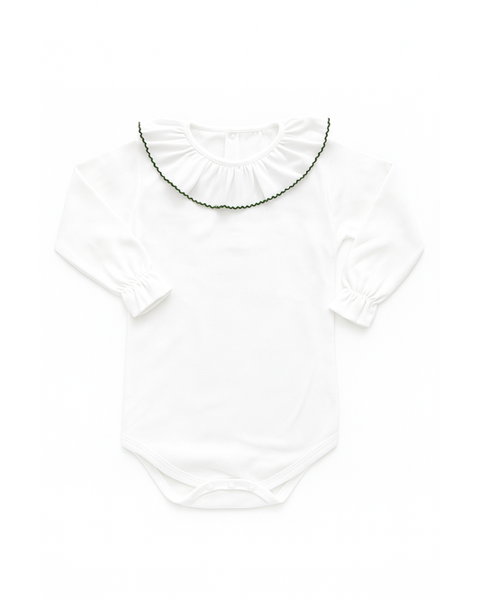 Body colletto volant verde