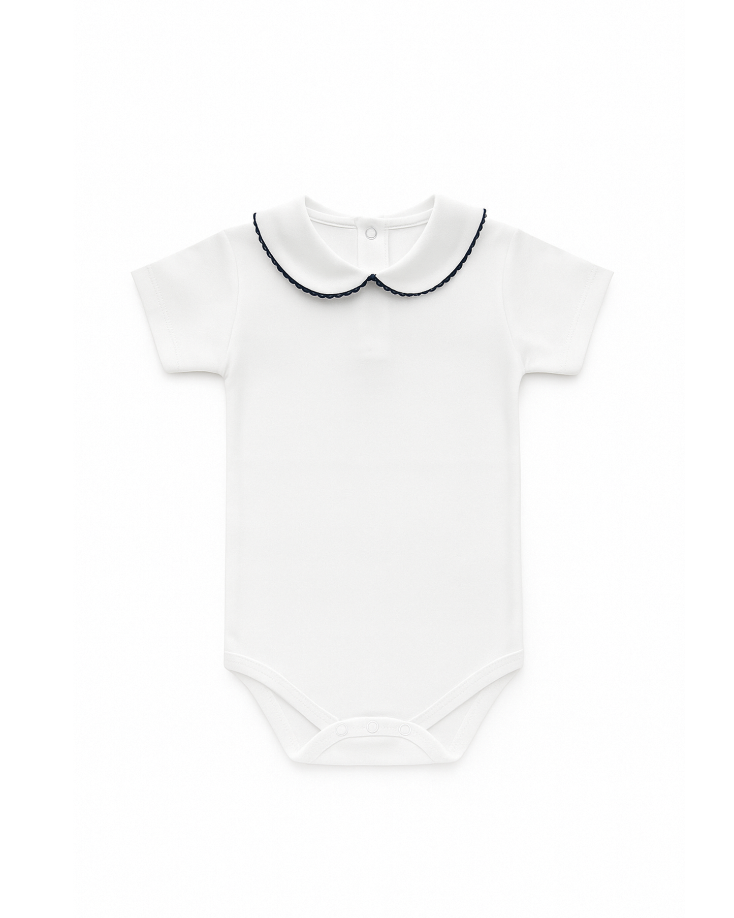 Body colletto ricamabile mezza manica blu