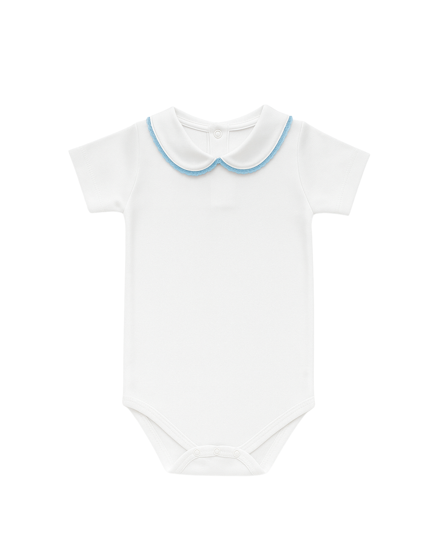 Body colletto ricamabile mezza manica azzurro