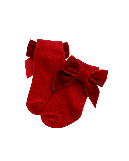 Calzini con fiocco corti rossi
