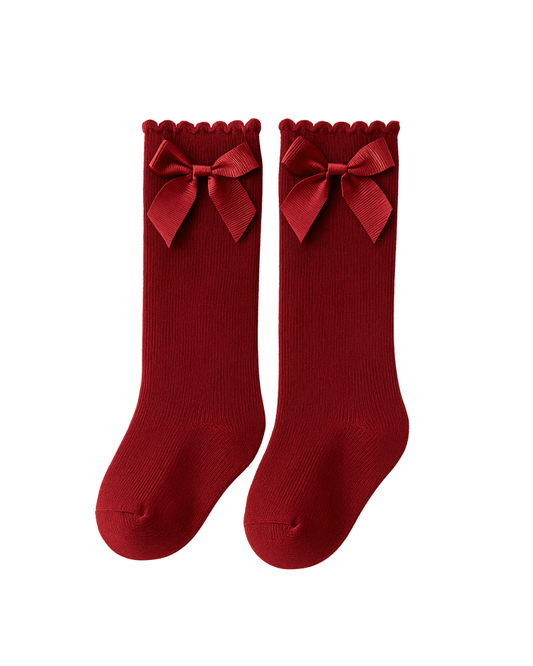 Calzini in cotone fiocco bordeaux