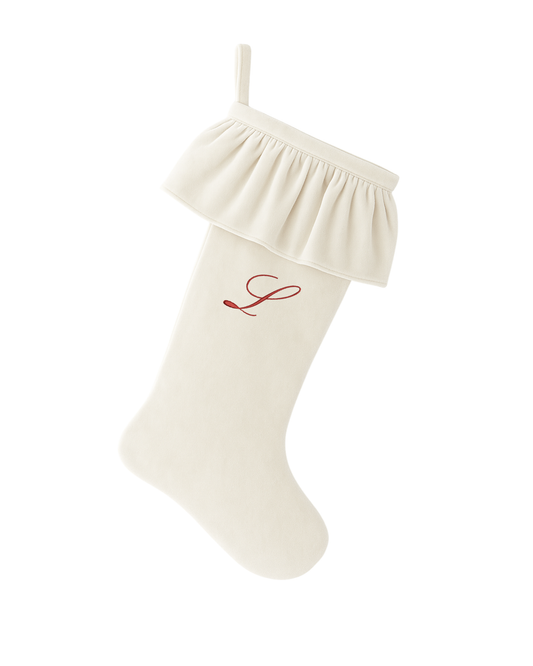 Calza befana velluto panna