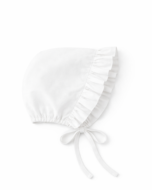 Cuffietta volant in cotone bianco