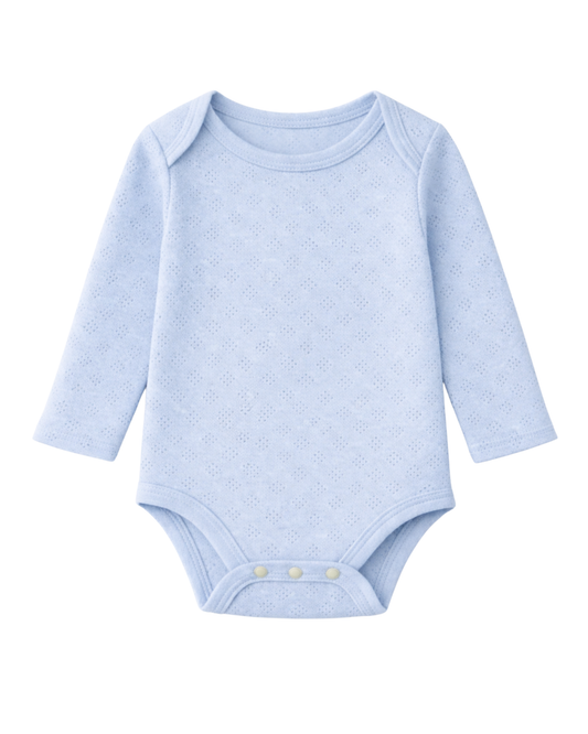 Body jersey pointoille azzurro 100% cotone