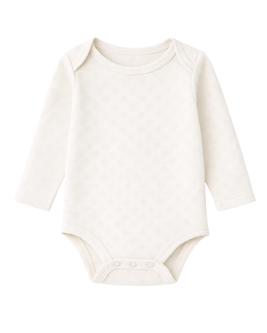 Body jersey pointoille avorio 100% cotone