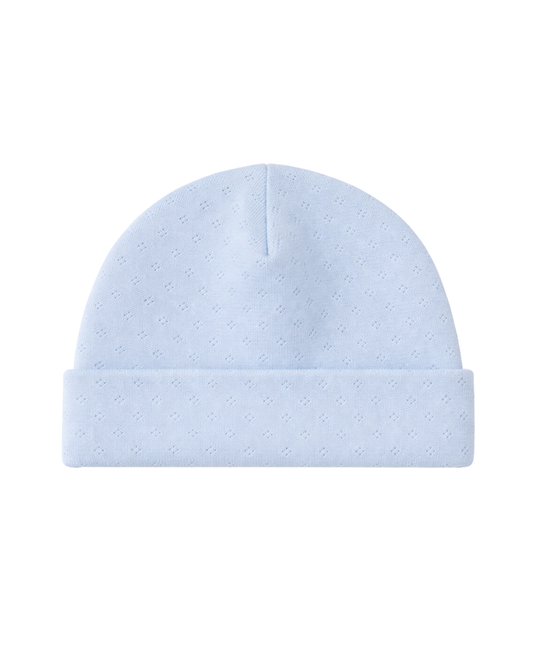 Cappellino in jersey pointoille azzurro 100% cotone