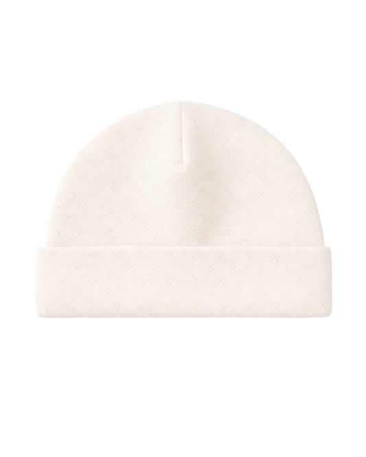 Cappellino in jersey pointoille avorio 100% cotone