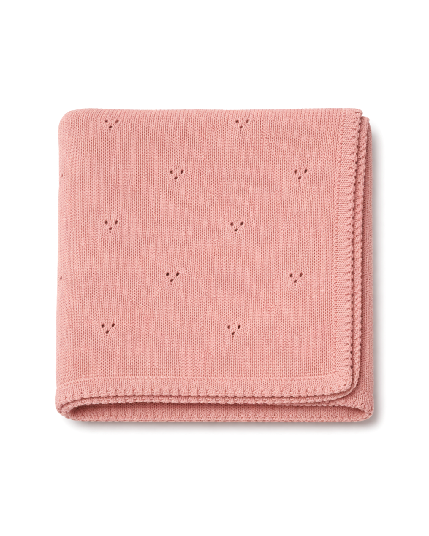 Copertina traforata in maglia pointoille 100%cotone rosa