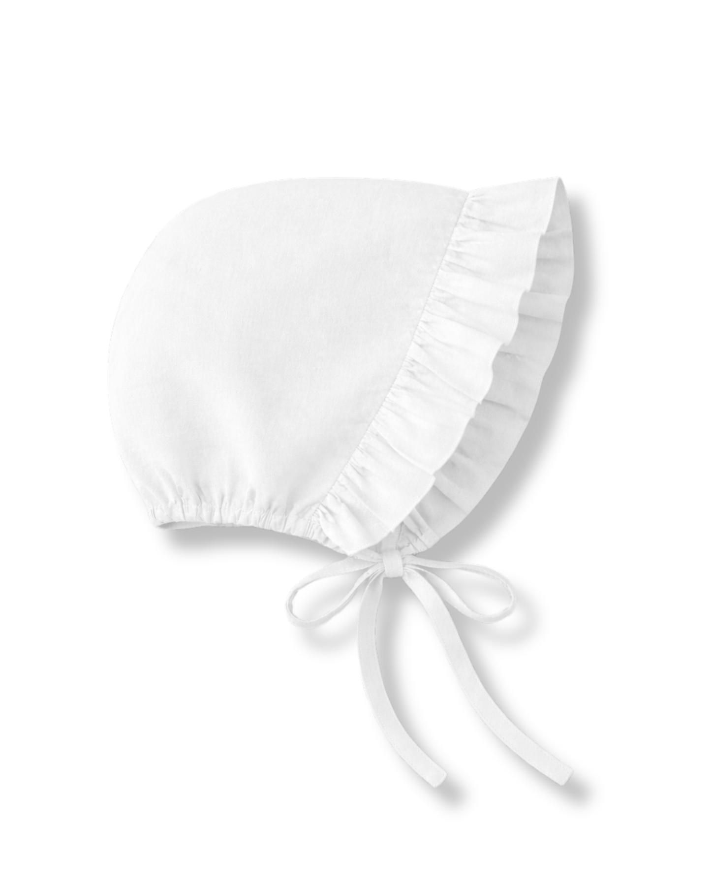 Cappellino neonata modello cuffietta con volant in cotone