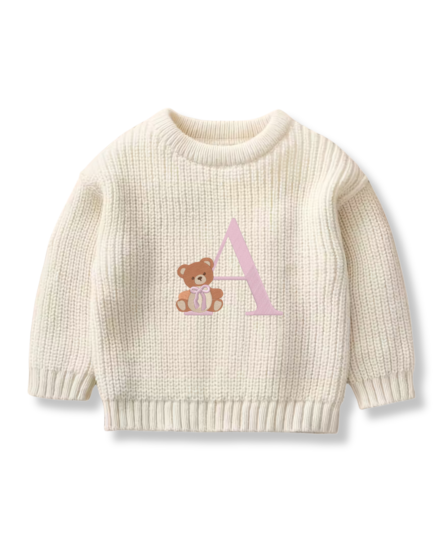Maglioncino con ricamo lettera teddy