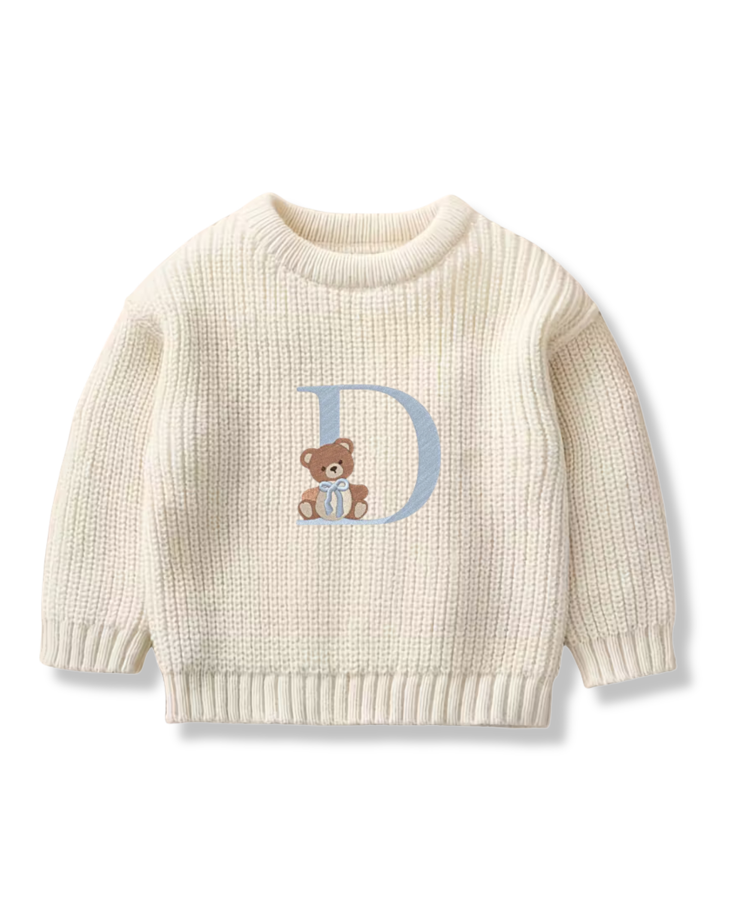 Maglioncino con ricamo lettera teddy